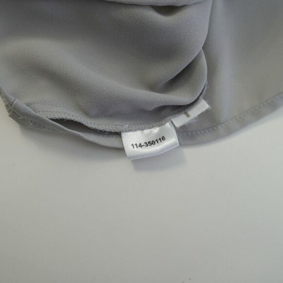 Ann Taylor Loft Medium Gray Ruffles Blouse Top Scoop Neck Sleeveless - Picture 6 of 7